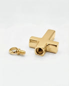 Cara Keepsakes Stainless Steel Gold-Plated Stainless Steel Cross Pendant Urn