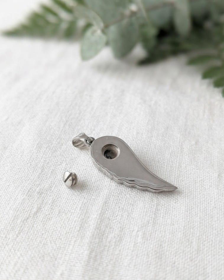 Cara Keepsakes Silver Pendant Urns Silver Guardian Angel Pendant Urn