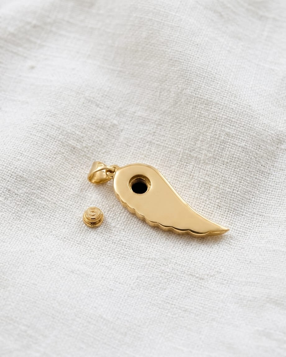 Cara Keepsakes Gold Pendant Urns Gold Guardian Angel Pendant Urn (10K)