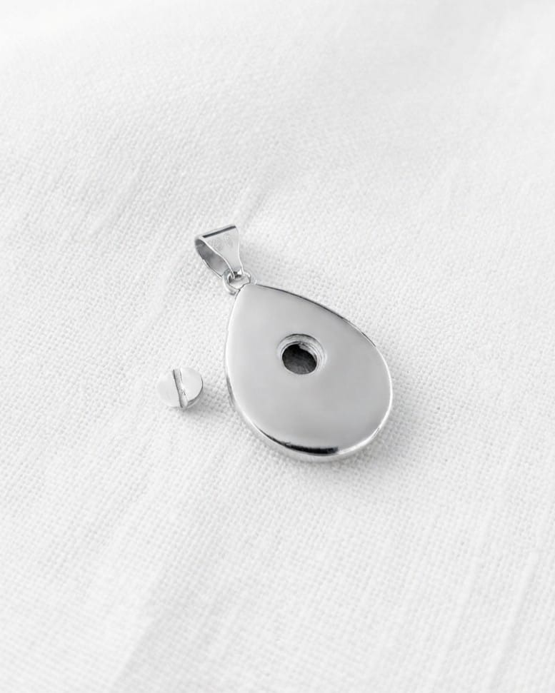 Cara Keepsakes Silver Pendant Urns 'Poppy' Teardrop Pendant Urn