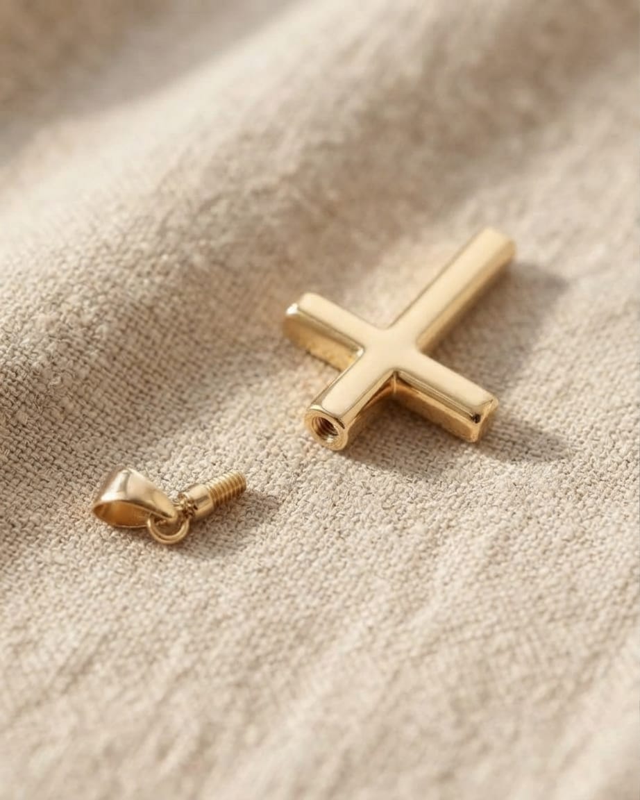 Cara Keepsakes Gold Pendant Urns Gold Cross Pendant Urn (10K)
