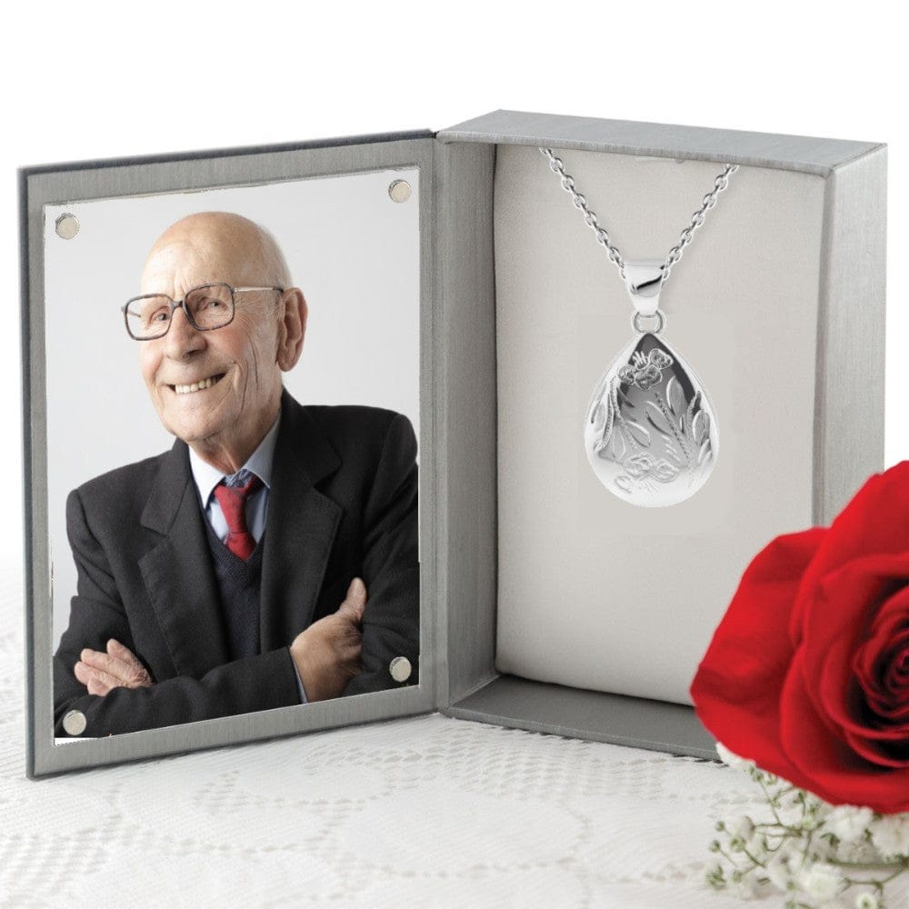 Cara Keepsakes Silver Pendant Urns 'Poppy' Teardrop Pendant Urn