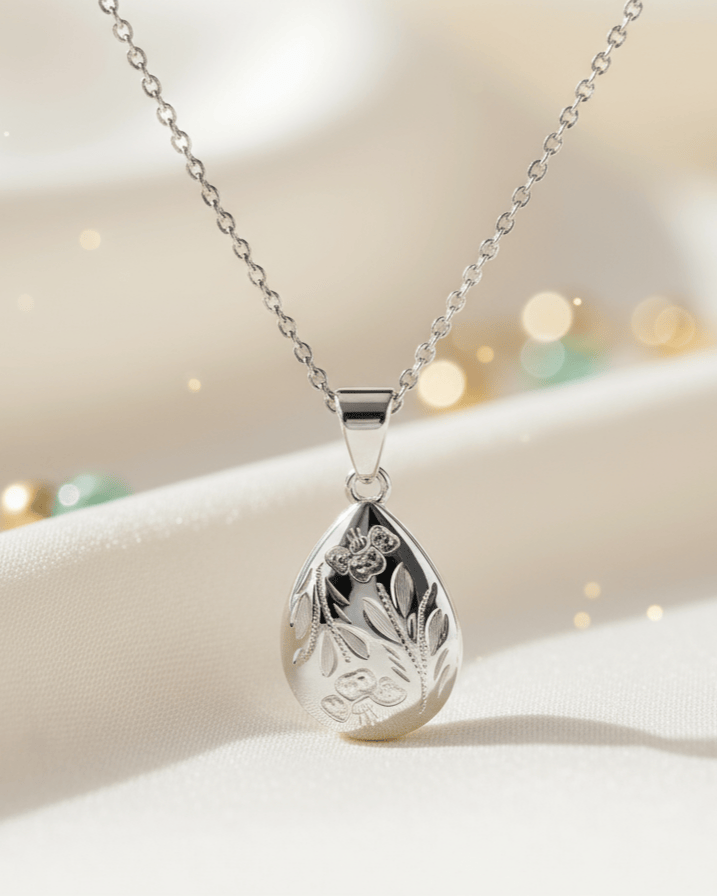 Cara Keepsakes Silver Pendant Urns 'Poppy' Teardrop Pendant Urn