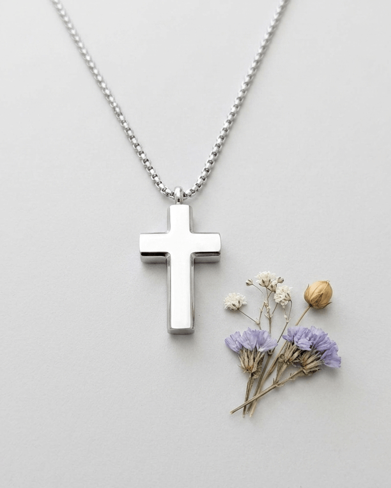 Cara Keepsakes Stainless Steel Stainless Steel Cross Pendant Urn