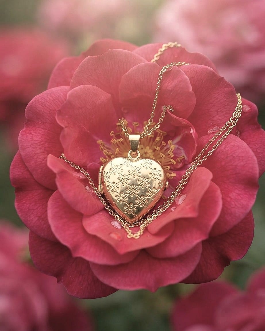 Cara Keepsakes Gold Locket Urns Gold Heart Locket Urn - Diamond Cut (10K)