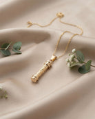 Cara Keepsakes Gold Pendant Urns Gold Hammered Cylinder Pendant Urn (10K)