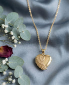 Cara Keepsakes Gold Locket Urns Gold Angel Wing Locket Urn (10K)