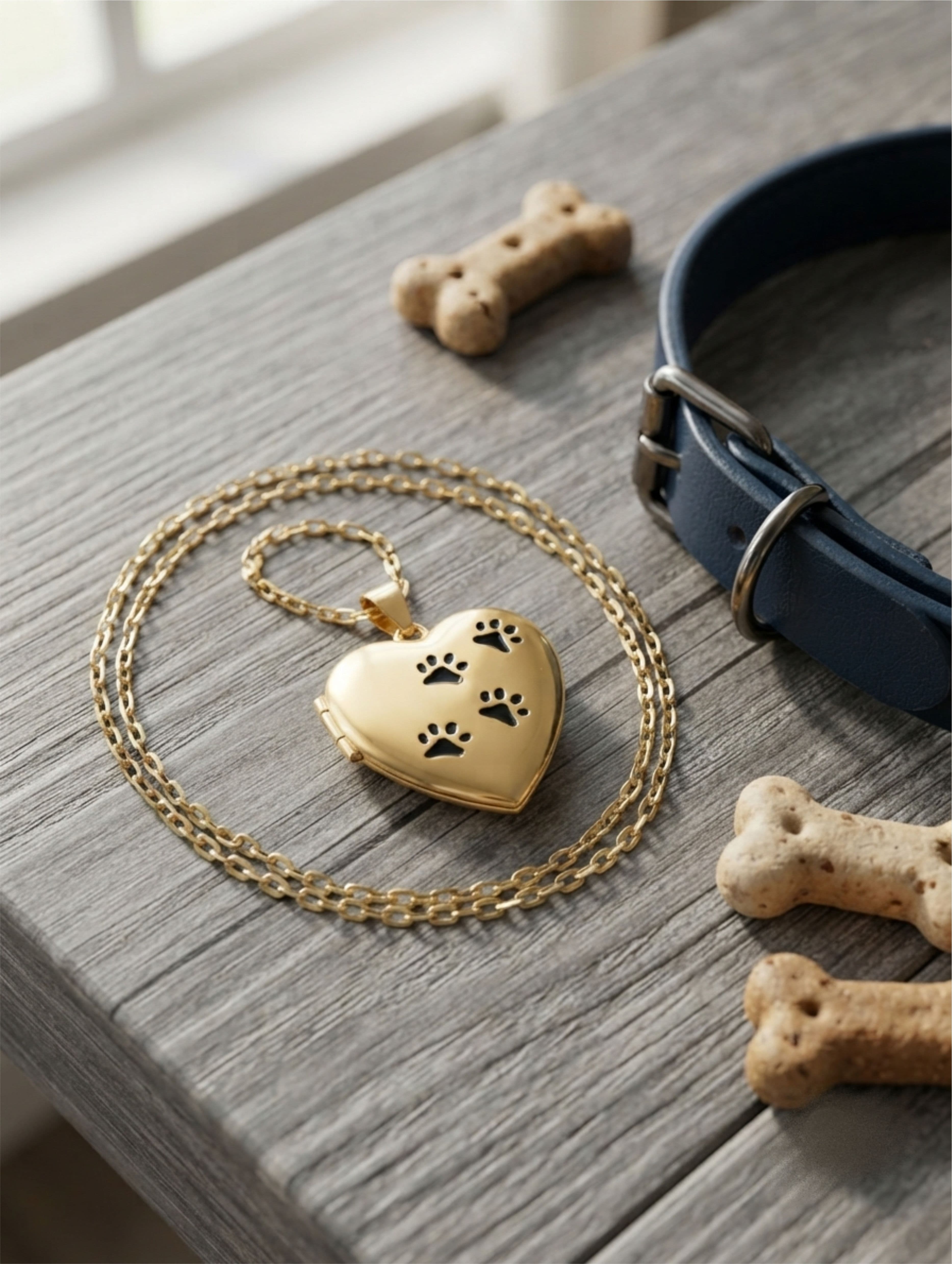 Cara Keepsakes Gold Locket Urns Gold Paw Print Locket Urn (10K)