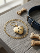 Cara Keepsakes Gold Locket Urns Gold Paw Print Locket Urn (10K)