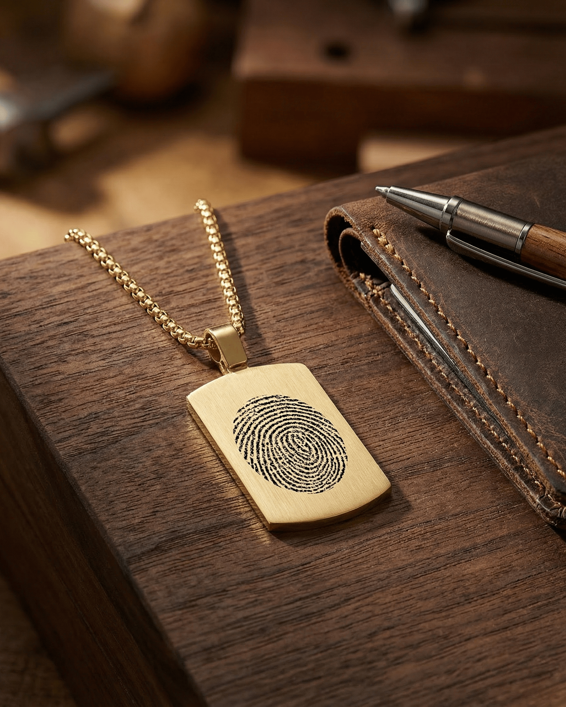 Cara Keepsakes Stainless Steel Gold-Plated Tag Pendant