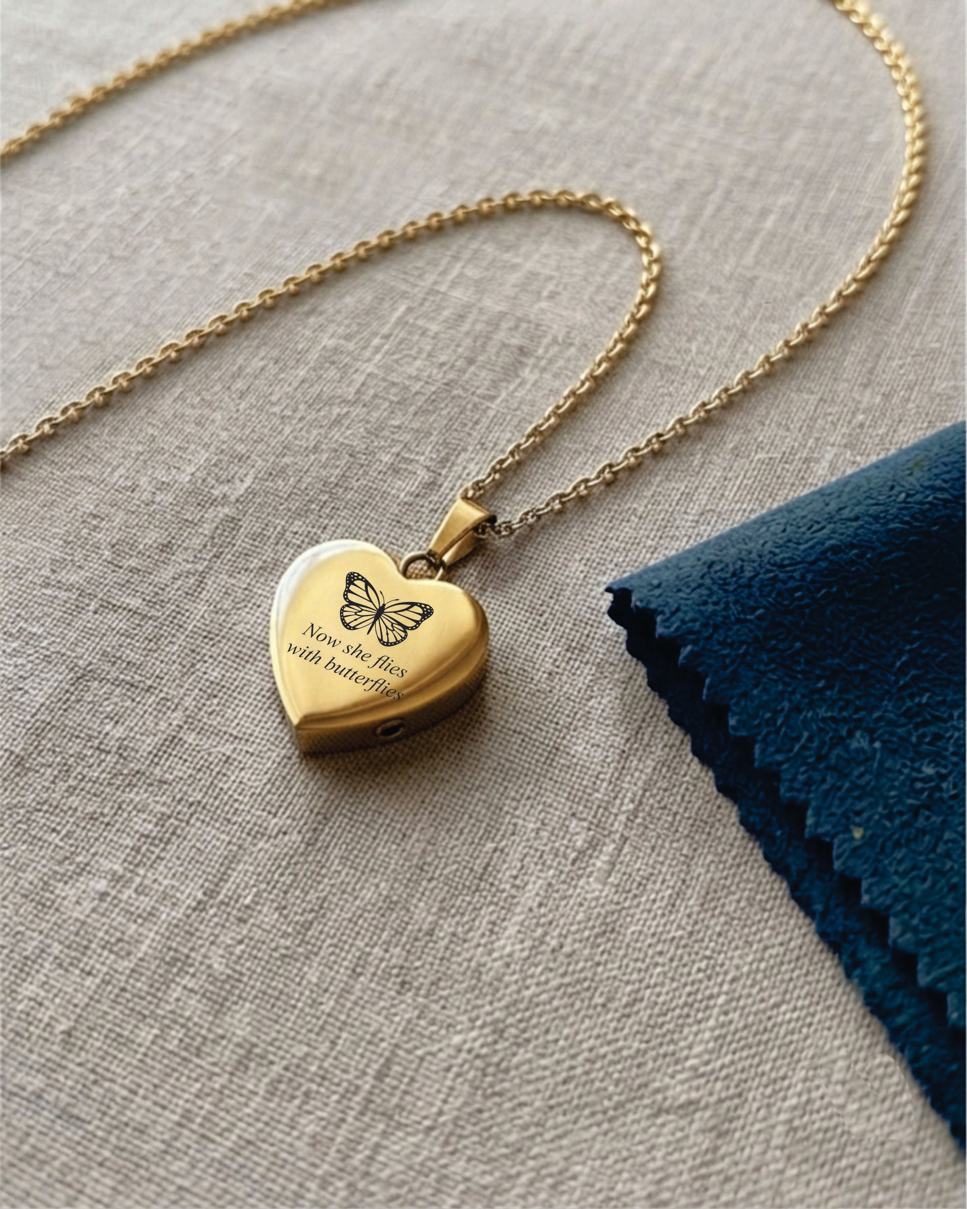 Cara Keepsakes Stainless Steel Gold-Plated Stainless Steel Heart Pendant Urn