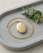 Cara Keepsakes Gold Locket Urns Gold Oval 'Wildflower' Locket Urn (10K)