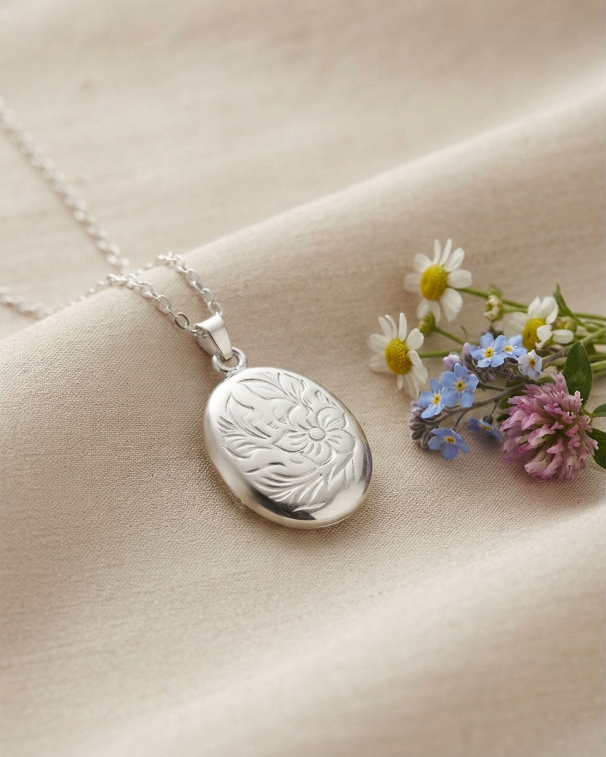 Cara Keepsakes Silver Pendant Urns 'Wildflower' Pendant Urn