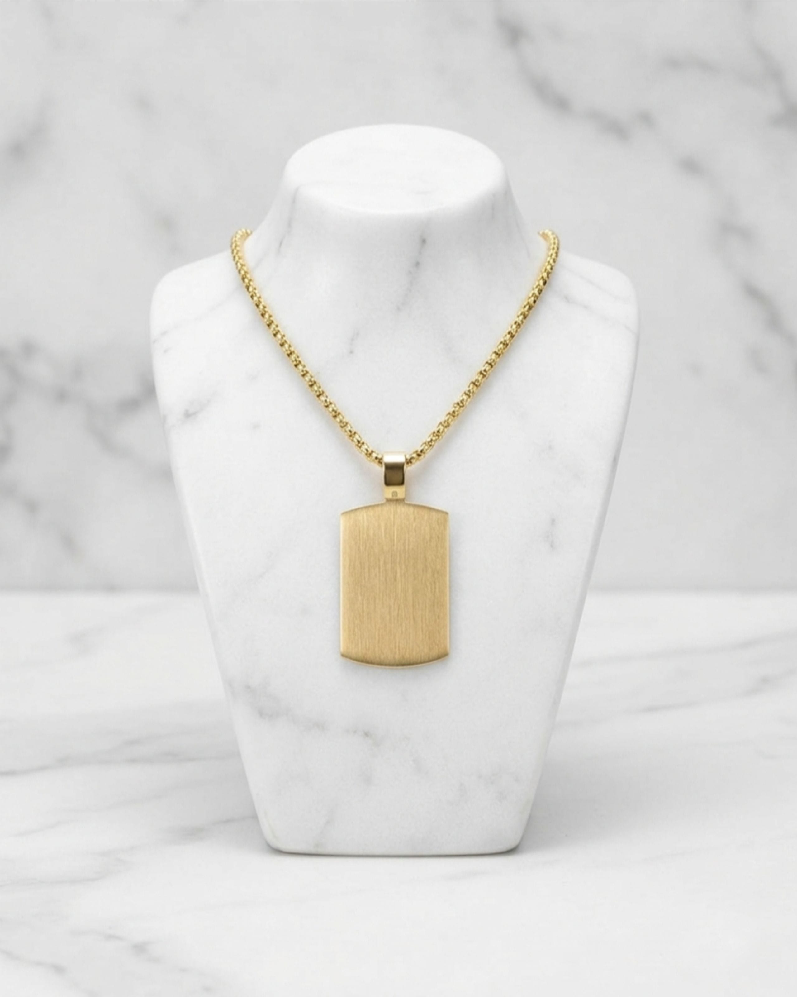 Cara Keepsakes Stainless Steel Gold-Plated Tag Pendant