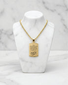 Cara Keepsakes Stainless Steel Gold-Plated Stainless Steel Tag Pendant