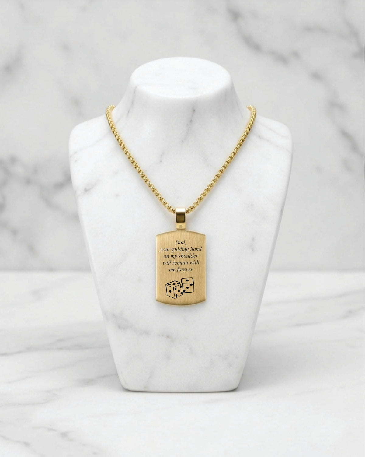 Cara Keepsakes Stainless Steel Gold-Plated Stainless Steel Tag Pendant