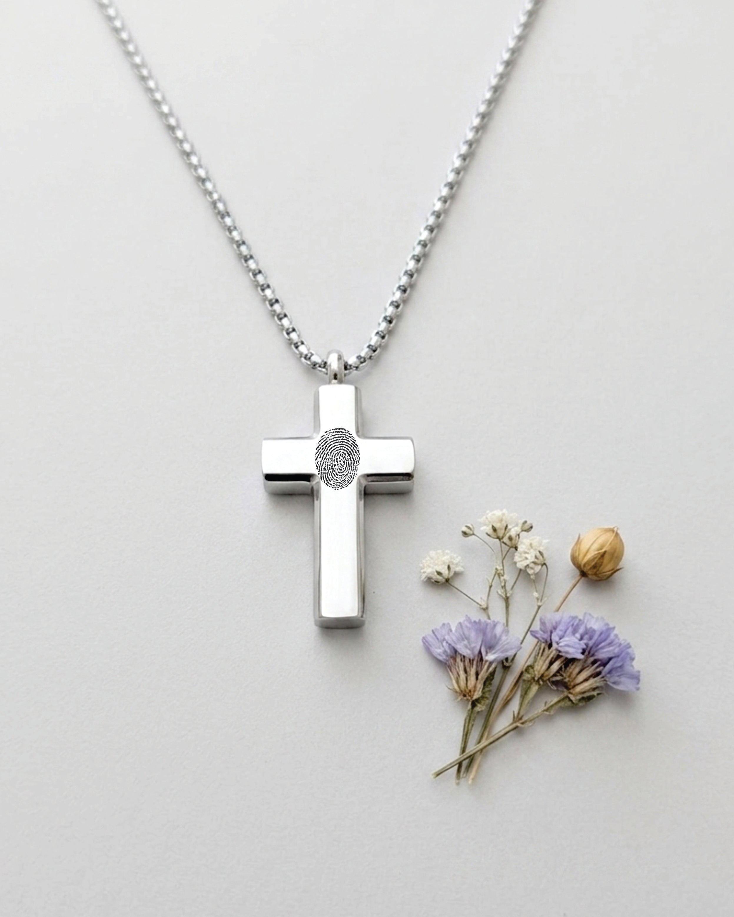 Cara Keepsakes Stainless Steel Stainless Steel Cross Pendant Urn