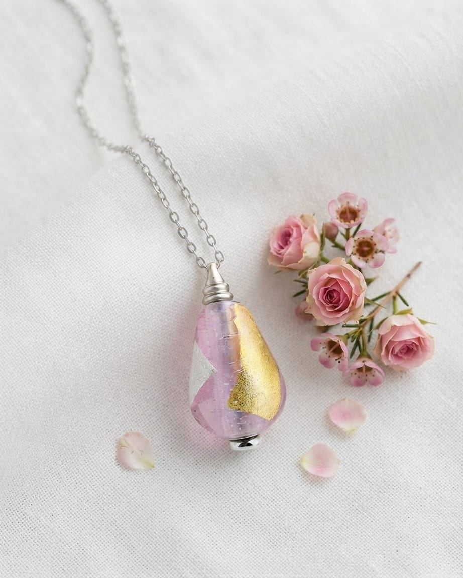 Cara Keepsakes Murano Glass Pendant Urns Murano Glass Pendant Urn - 'Loving Whispers' Drop