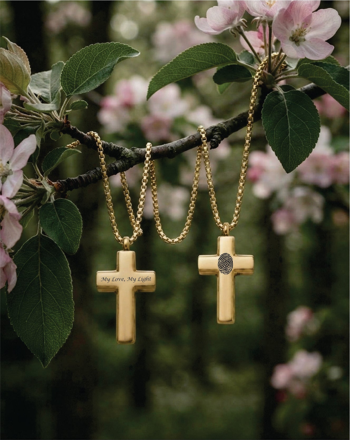 Cara Keepsakes Stainless Steel Gold-Plated Stainless Steel Cross Pendant Urn