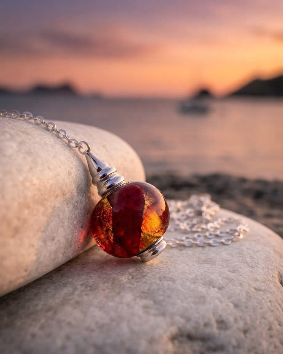Cara Keepsakes Murano Glass Pendant Urns Murano Glass Pendant Urn - 'Beyond the Sunset' Bead