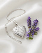 Cara Keepsakes Silver Locket Urns Silver Heart Locket Urn - Diamond Cut