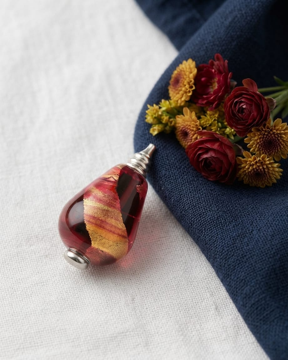 Cara Keepsakes Murano Glass Pendant Urns Murano Glass Pendant Urn - 'Beyond the Sunset' Drop