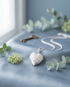 Cara Keepsakes Silver Locket Urns Silver Heart Locket Urn - Diamond Cut