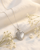 Cara Keepsakes Silver Pendant Urns Angel Wing Pendant Urn