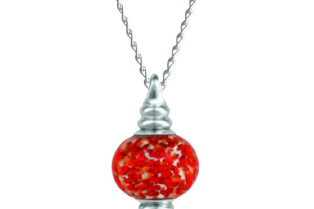 Murano glass necklace urn for cremated remains