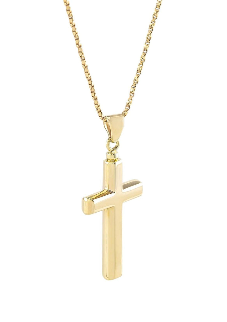 Cara Keepsakes Silver Pendant Urns Gold Cross Pendant Urn (10K)