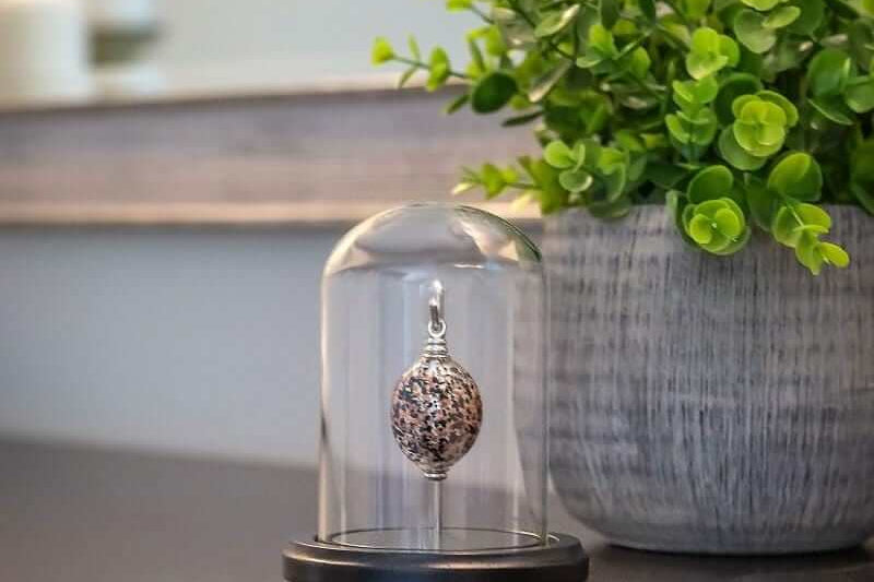 Cara Keepsakes Keepsake Urn Mini Urn with Glass Dome Keepsake Urn - "Everlasting Embrace"