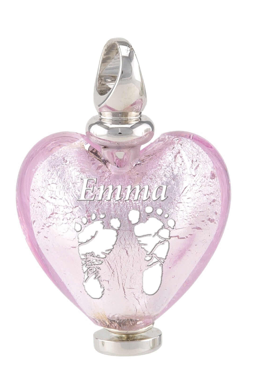 Cara Keepsakes Murano Glass Heart Urn - October sample engraving