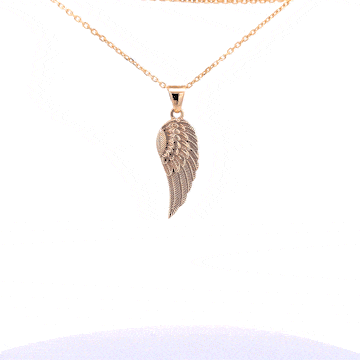 10K Solid Gold Urn Pendant | Angel Wing | Holds Ashes