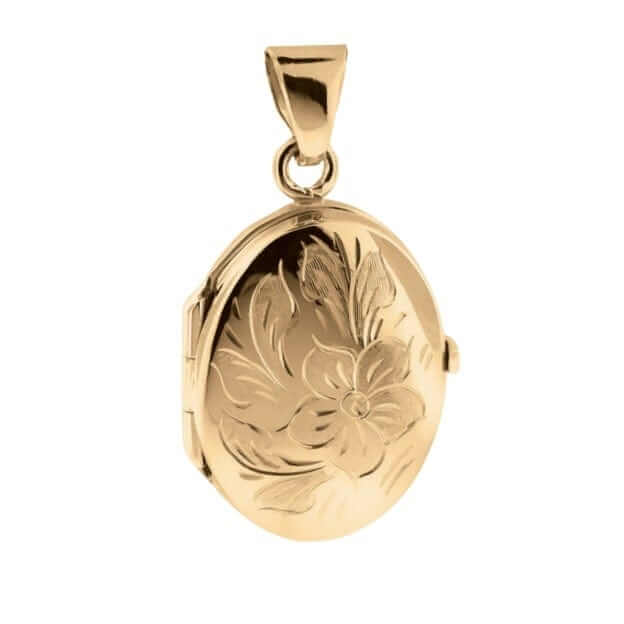 Cara Keepsakes Gold Locket Urns Gold Oval 'Wildflower' Locket Urn (10K)