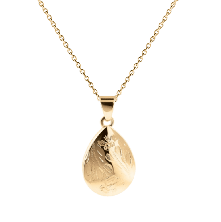 Cara Keepsakes Gold Locket Urns 'Poppy' Teardrop Pendant Urn (10K)