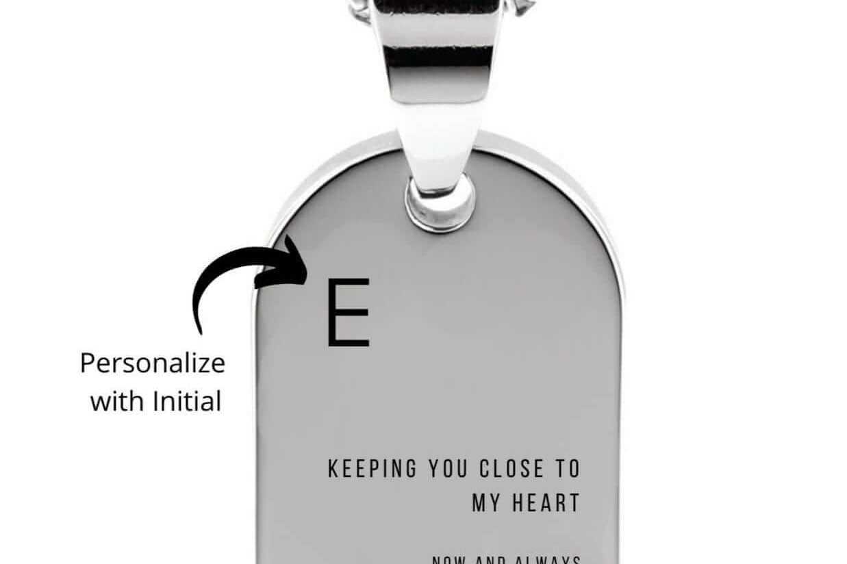 Cara Keepsakes Stainless Steel 'Keeping You Close To My Heart' Dog Tag Urn