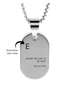 Cara Keepsakes Stainless Steel 'Keeping You Close To My Heart' Dog Tag Urn