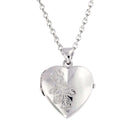 silver heart locket urn necklace