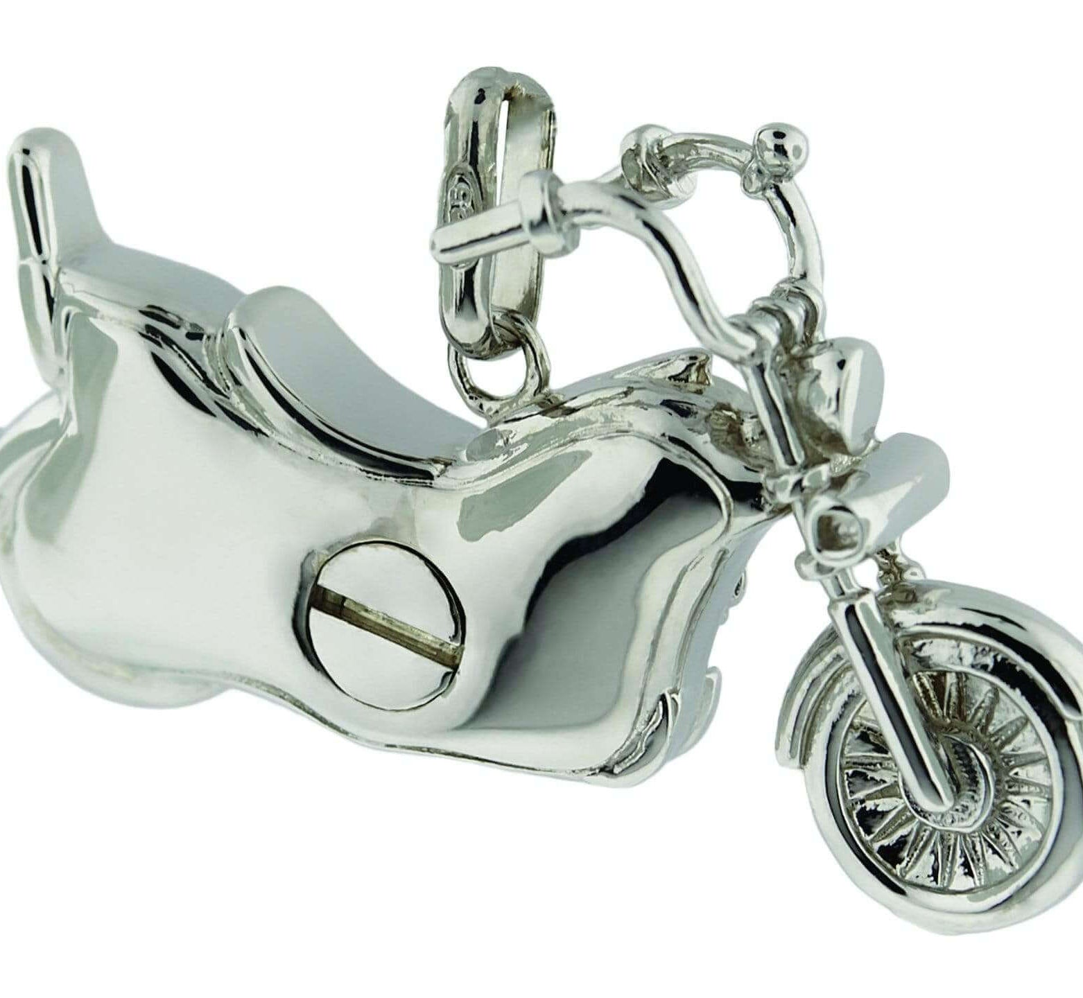 Cara Keepsakes Silver Pendant Urns Motorcycle Pendant Urn