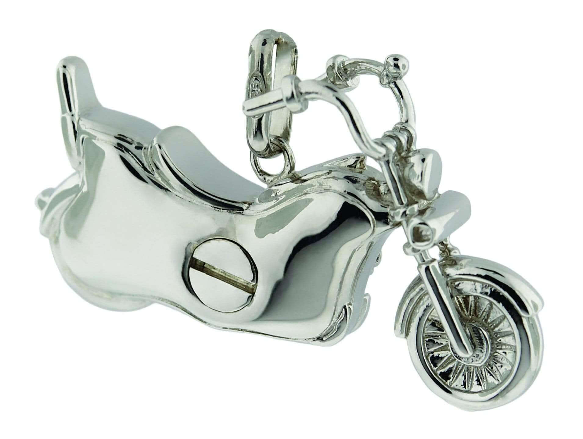 Cara Keepsakes Silver Pendant Urns Motorcycle Pendant Urn
