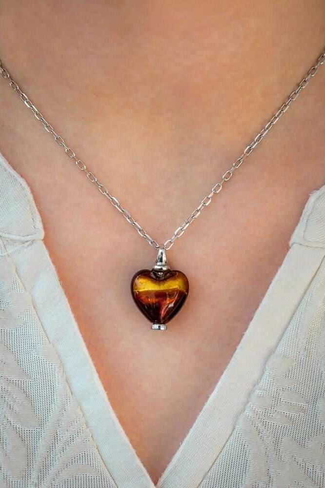 Cara Keepsakes Murano Glass Heart Urns Murano Glass Heart Urn - 'Sweet Promise'