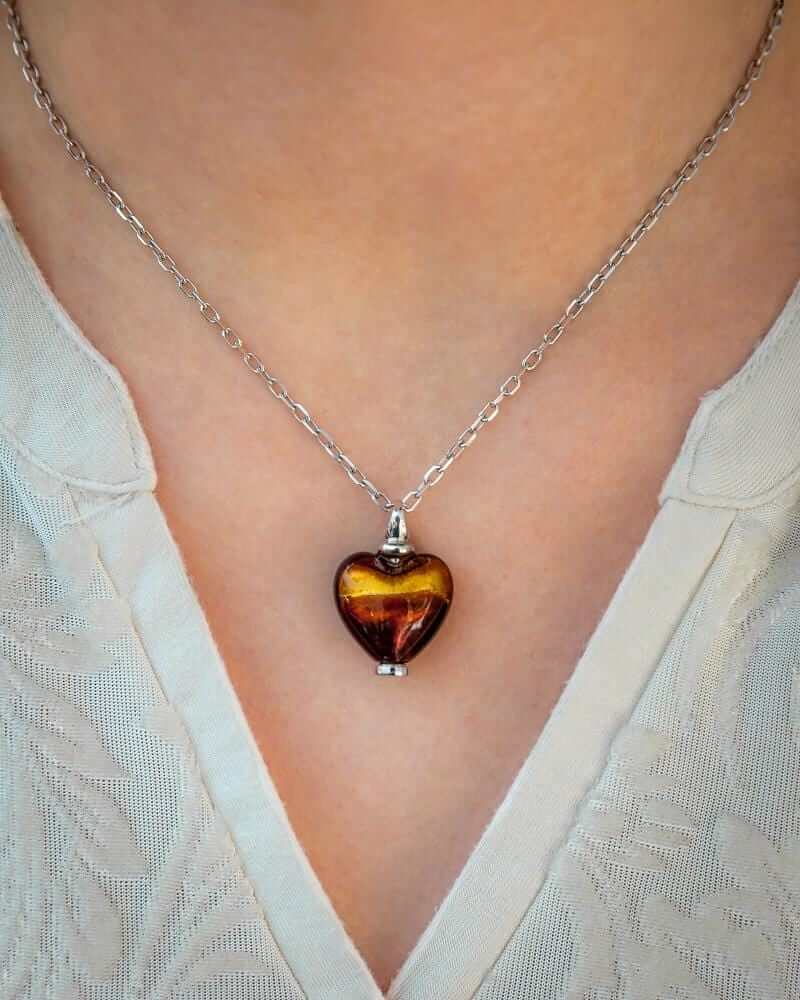 Cara Keepsakes Murano Glass Heart Urns Murano Glass Heart Urn - 'Sweet Promise'