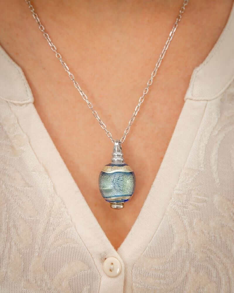 Murano Glass Necklace Urn - 'Serenity'