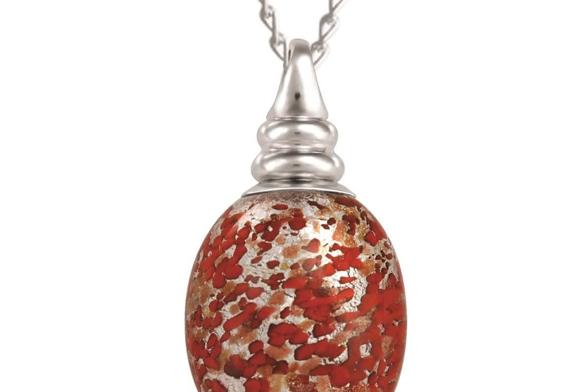 Murano glass necklace urn for cremated remains