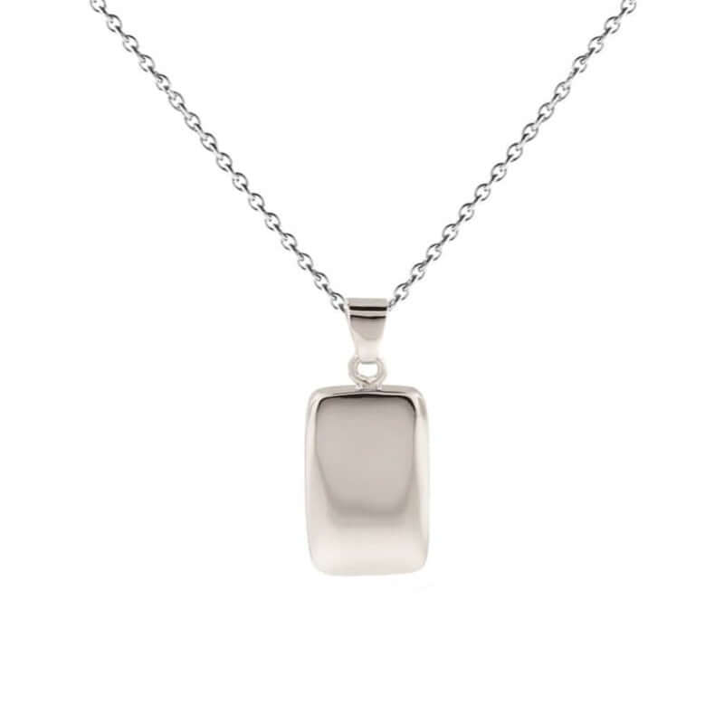 Cara Keepsakes Silver Pendant Urns Silver Rectangle Pendant Urn
