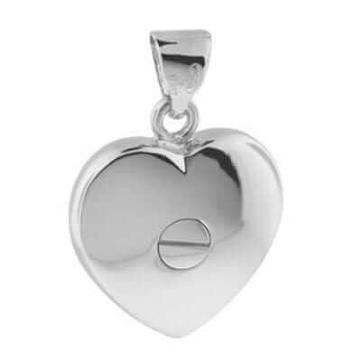 Cara Keepsakes Silver Locket Urns Silver Filigree Heart Locket Urn