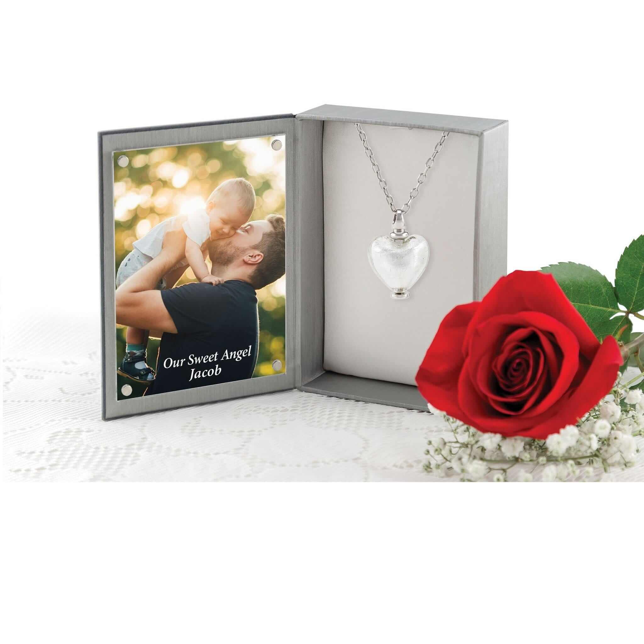 Cara Keepsakes Murano Glass Heart Urn - Aprilin jewelry box