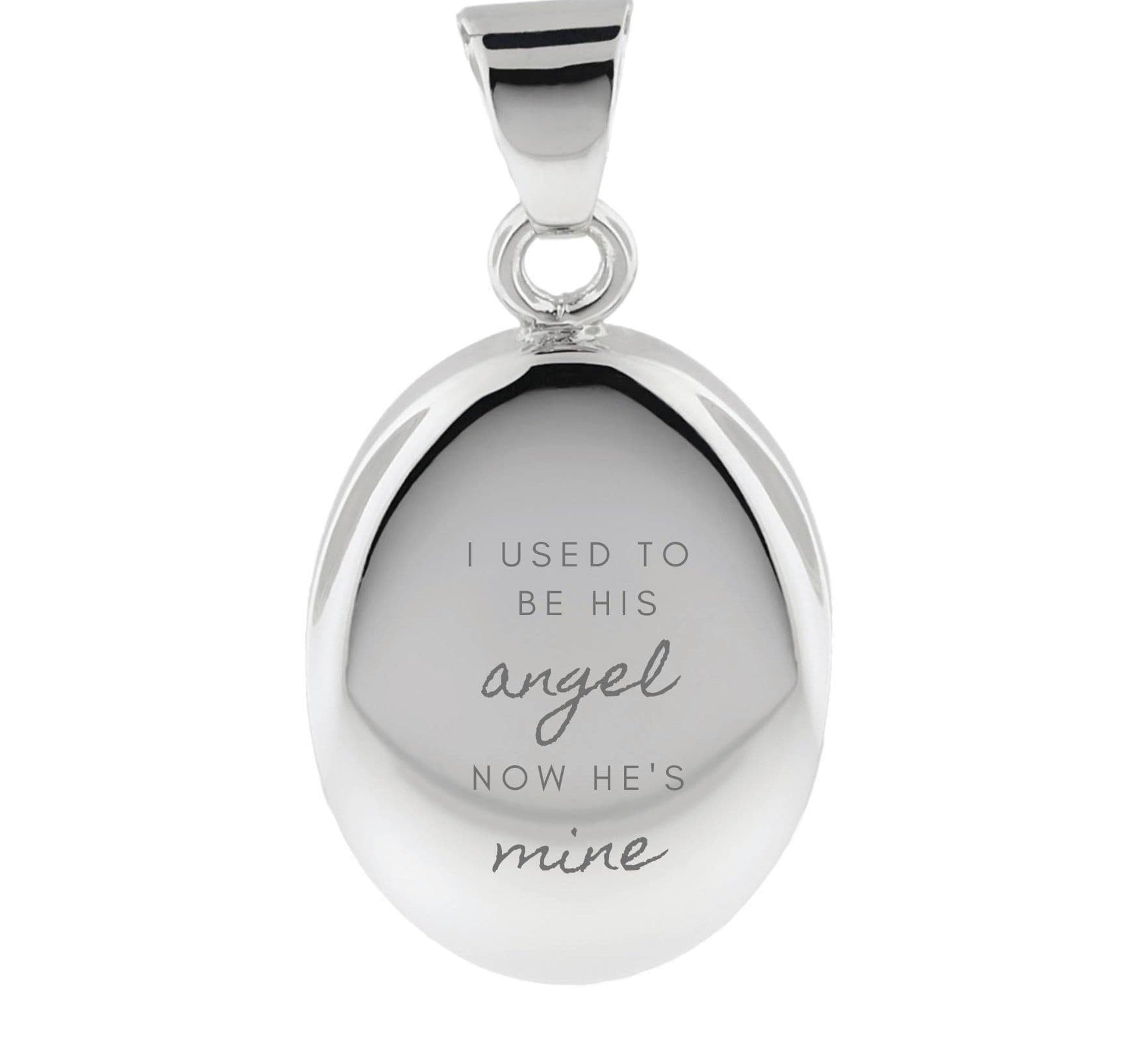 Cara Keepsakes Silver Pendant Urns 'I Used To Be His Angel' Pendant Urn