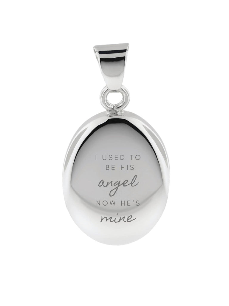 Cara Keepsakes Silver Pendant Urns 'I Used To Be His Angel' Pendant Urn