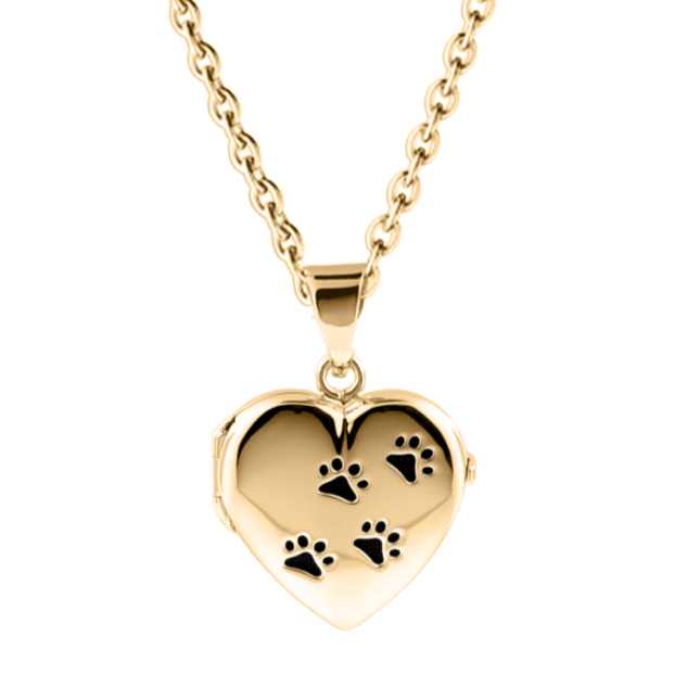 Open Paw Print & Heart Necklace - Madison's Mutt Mall